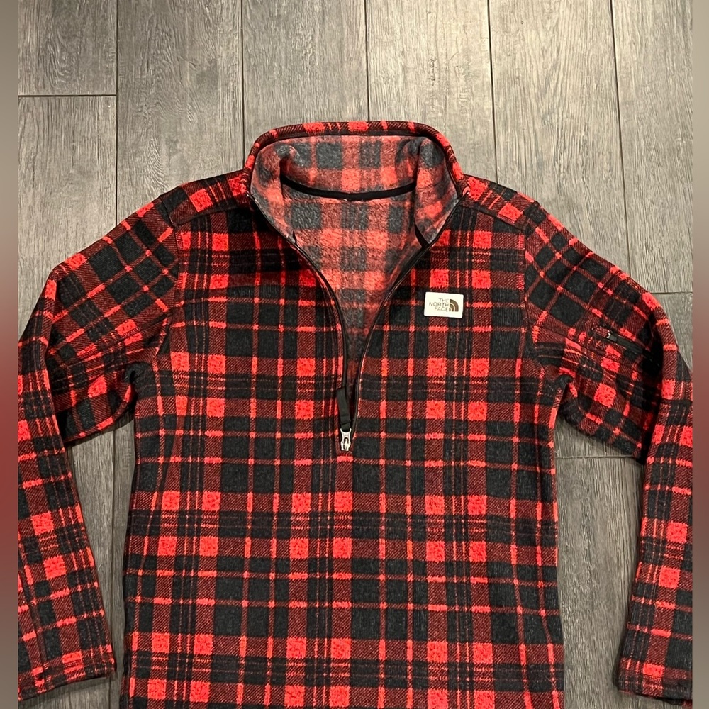 NWOT The North Face Men's Gordon Lyons 1/4 Zip Pullover Fleece Plaid Size M